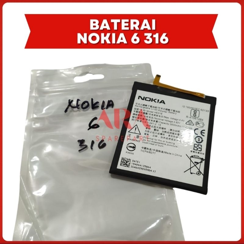 Baterai Nokia 6 HE316