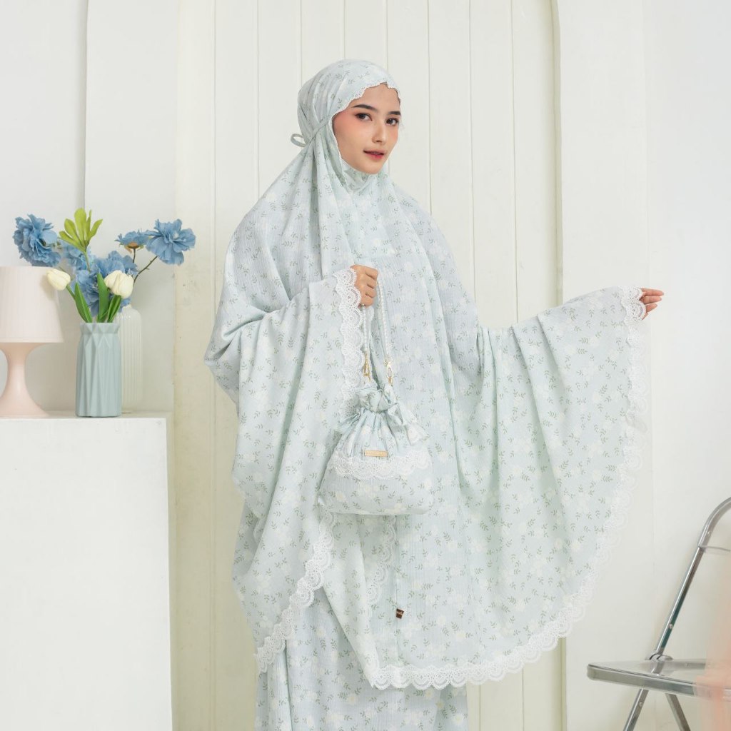 Mukena Moscha Hijab Layla Series Soft Blue