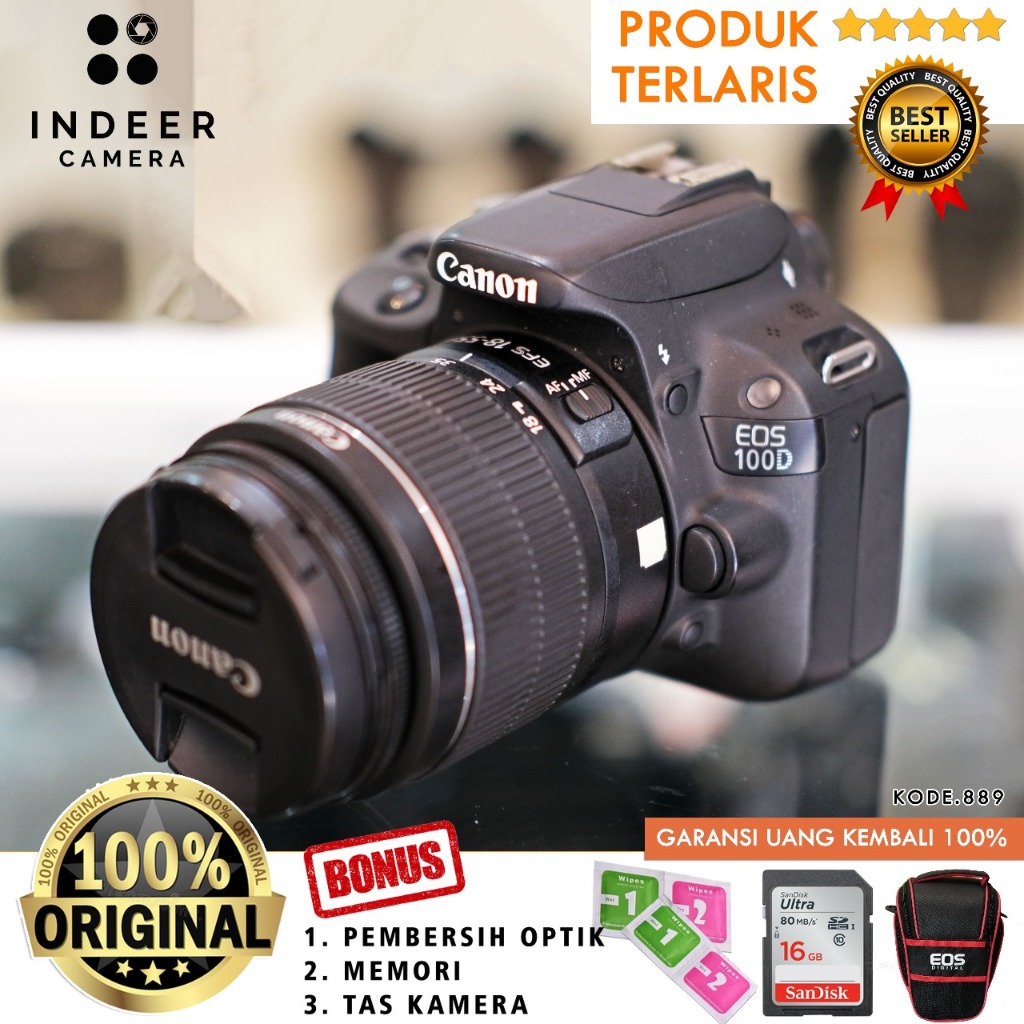 CANON EOS 100D KIT 18-85MM SECOND MURAH BUKAN 100D 600D 700D 750D 800D