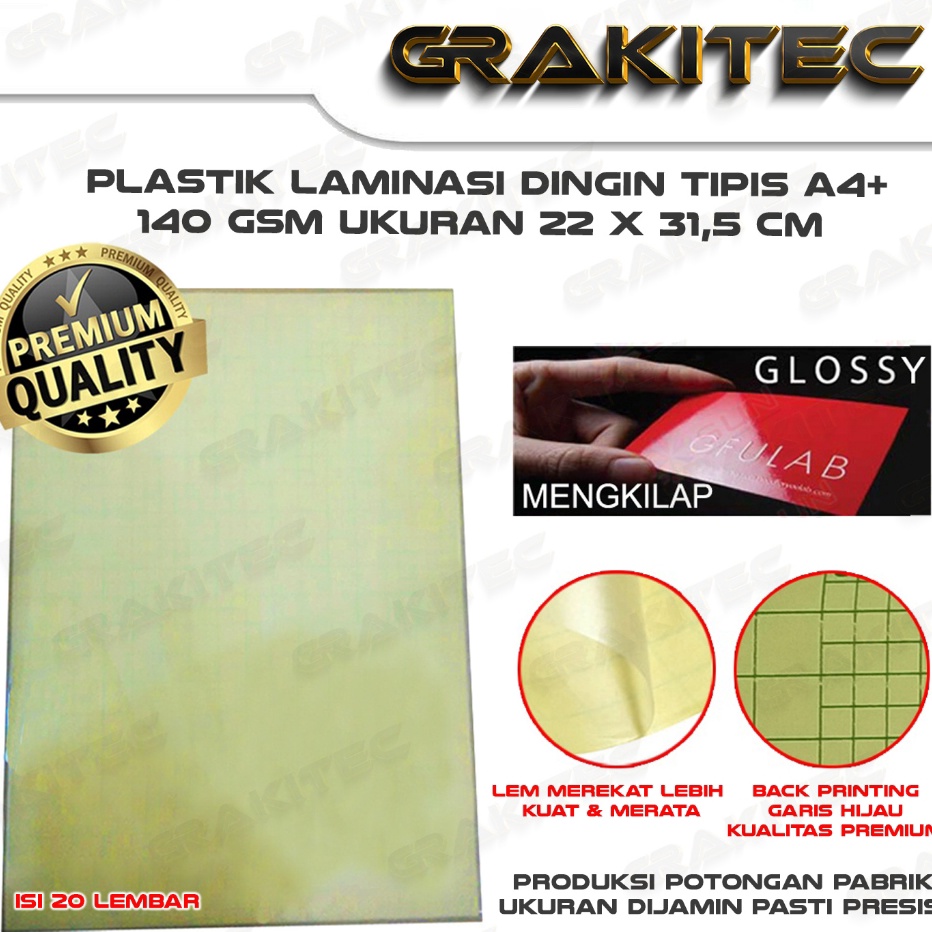 

Terlaku PLASTIK LAMINATING DINGIN A4 A4 2 LEMBAR GLOSSY DOFF