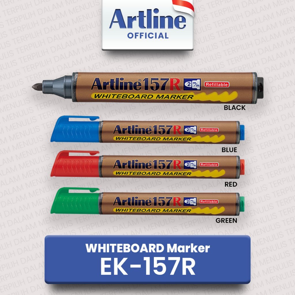 

Spidol Whiteboard Marker Artline EK-157R Warna Hitam Merah Biru Hijau