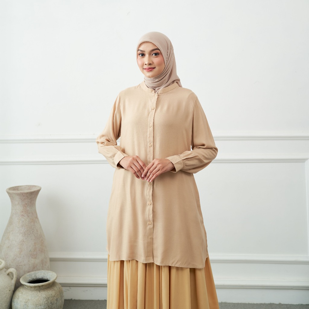 Ranti - Atasan Muslim Wanita | Arindi Tunic Coklat Muda