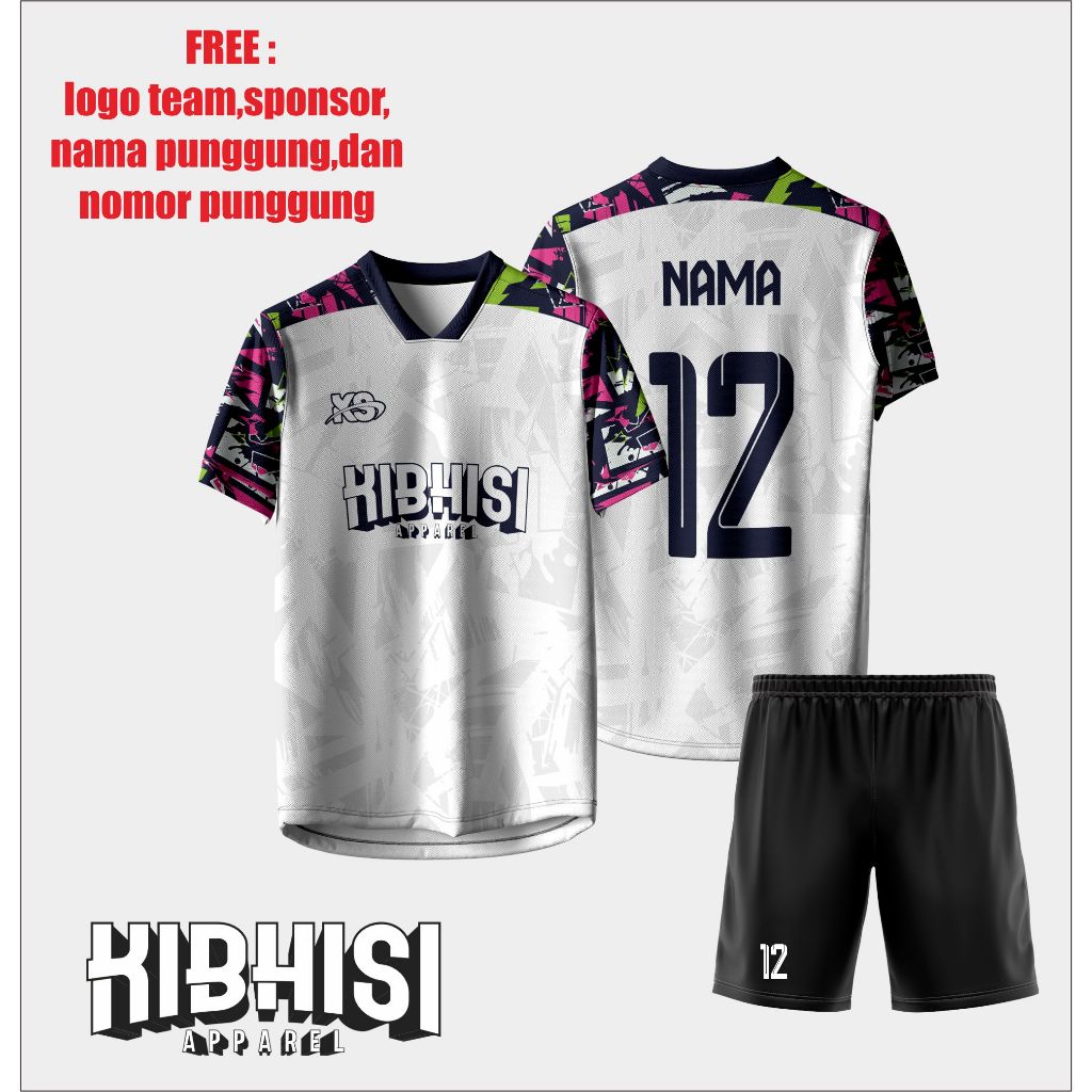 Jersey sepak bola custom nama,logo, dan nomor