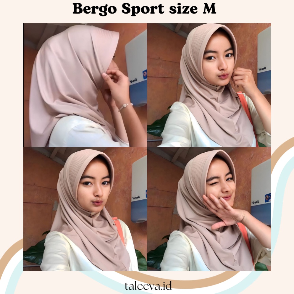 Oke Pr Bergo Sport Ukuran M  Bergo Ped Tebal  Bergo Sporty ukuran M Hijab Instan