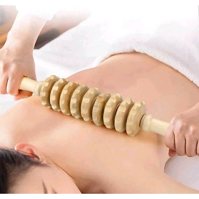 Kayu Pijat Punggung Roller Roda Berputar Pijat Kesehatan Tradisional