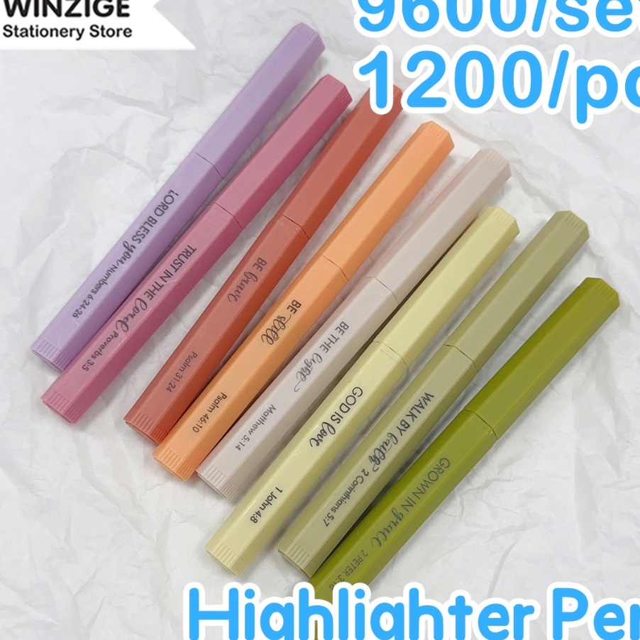 

GROSIR Winzige Set 8pcs Highlighter Stabilo Pastel 1 Set Spidol Warna Warni Morandi Highliter Dual Tip Lucu Journal Marker Pen Alat Tulis Stationery