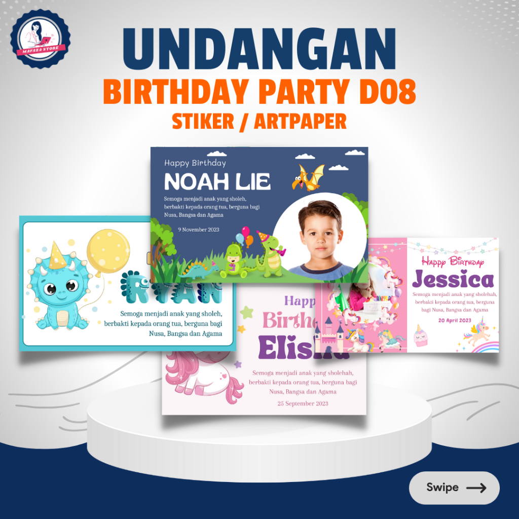 

Stiker nasi kotak birthday / Label box Kartu ucapan ulang tahun Khitanan / Stiker Aqiqah Hampers