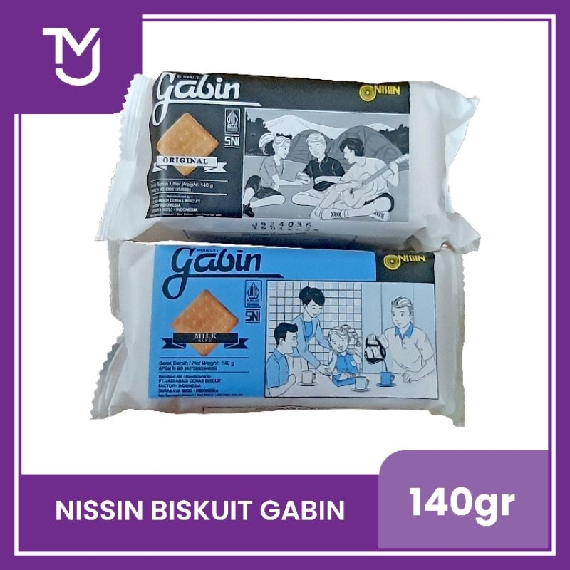 

Nissin Biskuit Gabin 140gr rasa Original dan Milk / Susu