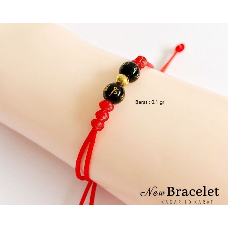 Gelang Tali Merah Variasi Emas 1pc 0,1gram Semar jawa