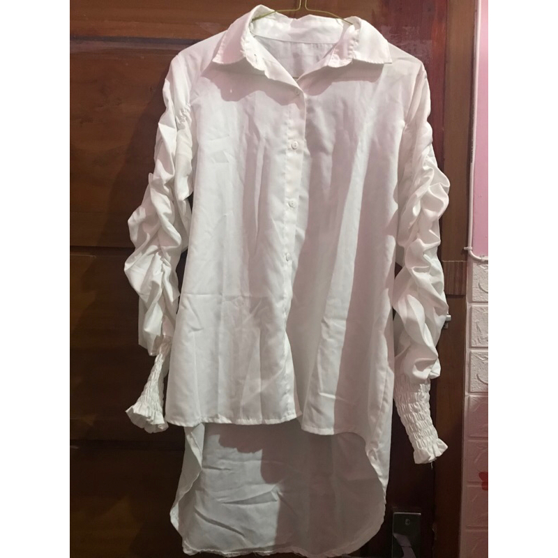 PL KEMEJA WANITA KERUT PUTIH