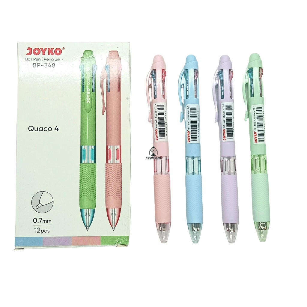 

Joyko Bp-348 Multipen 0.7 mm Quaco 4 pulpen 4 warna per pcs