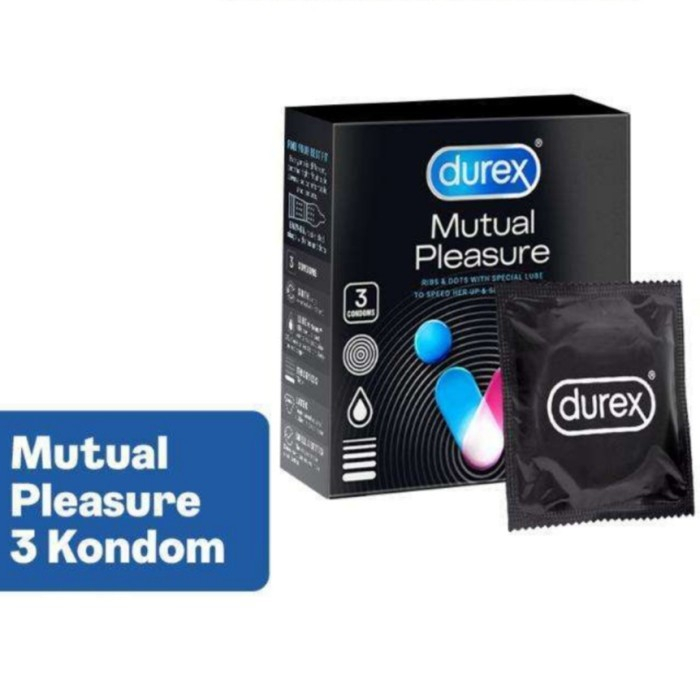 Durex Mutual Pleasure isi 3s Alat Kontrasepsi Kondom Gerigi berbintil tahan lama