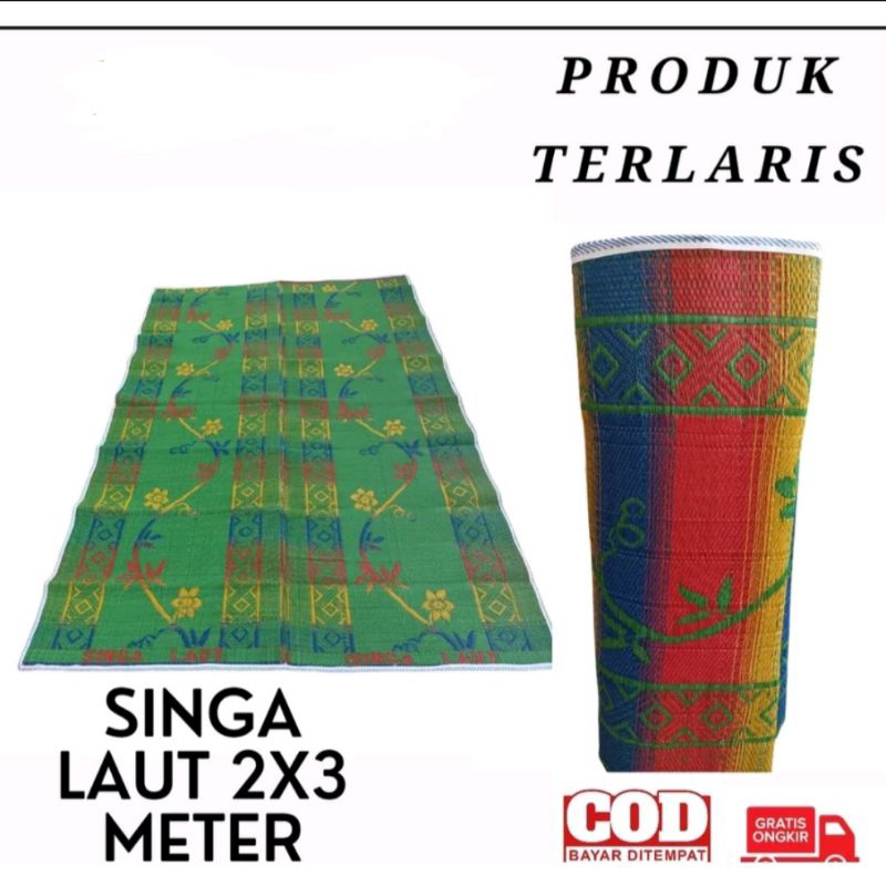 TIKAR/KARPET LIPAT 2×3 SINGA LAUT KARPET PLASTIK LIPAT TEBAL
