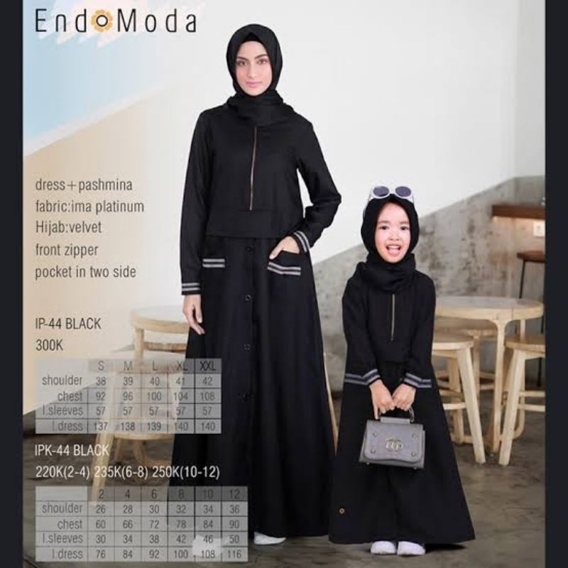 gamis anak Endomoda IPK 44 hitam