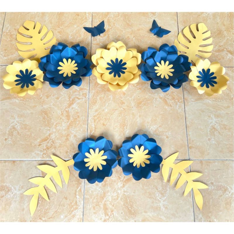 Miawmiaw_Id Paper Flower Dekorasi Bunga Kertas Backdrop Lamaran Dekorasi Tunangan Tukar Cincin