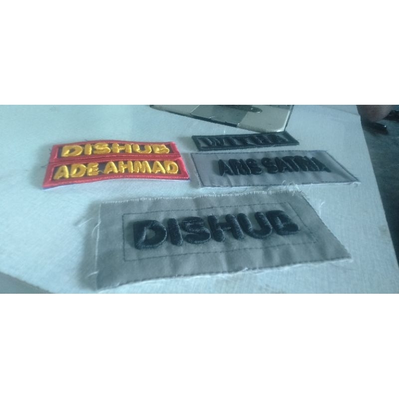 Bordir nama timbul, dinas, satpam, pdl