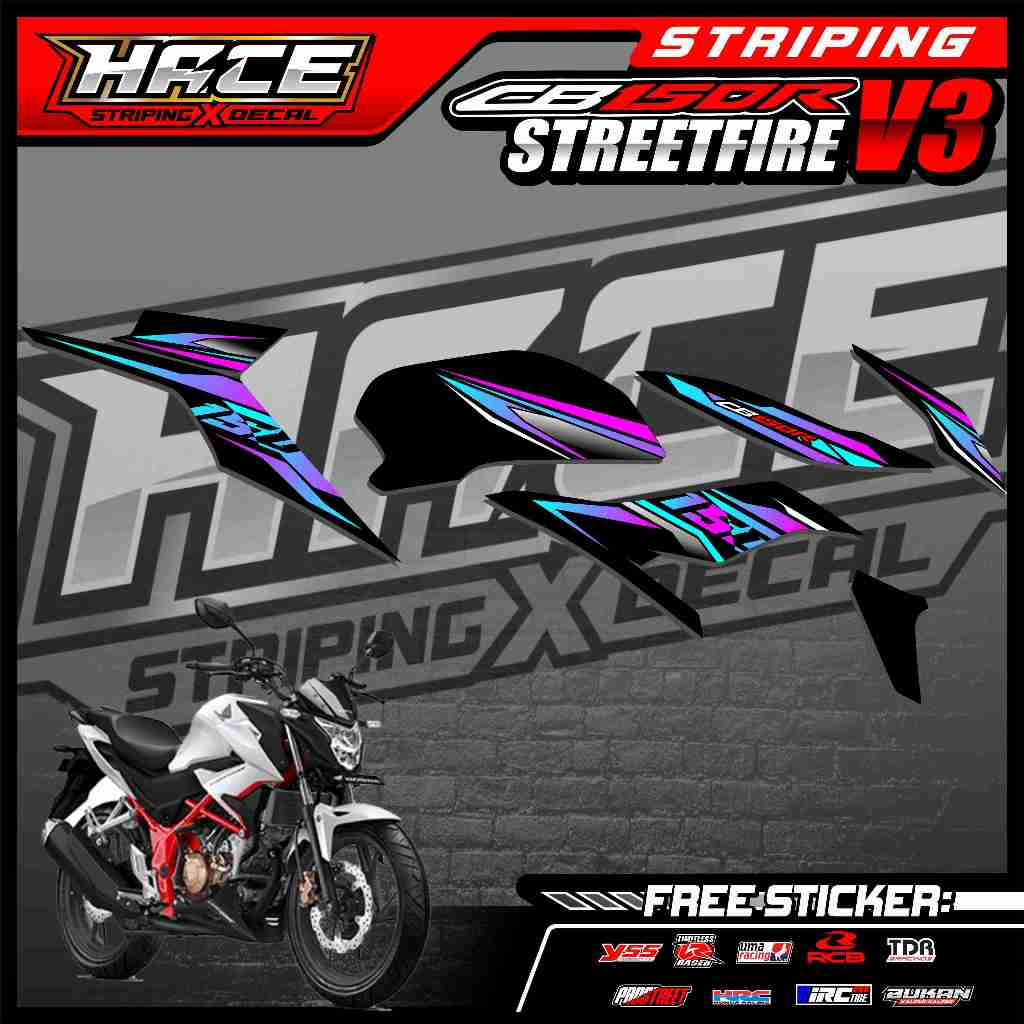274 STRIPING STICKER CB 150R V3 STREETFIRE - STRIPING STICKER CB 150R V3 STREETFIRE SIMPLE LIST