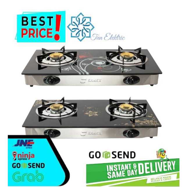 SANEX SN-KG208K1 Kompor Gas 2 Tungku Glass