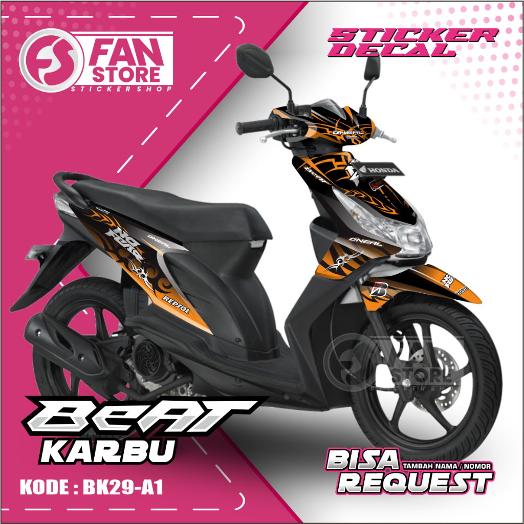 STICKER BEAT KARBU FULLBODY - DECAL BEAT KARBU FULLBODY - AKSESORIS MOTOR