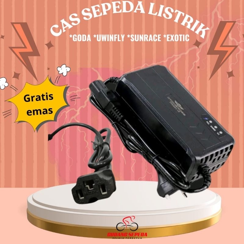 Charger Cas Sepeda Listrik 48V 12AH Cas Selis 48V 12AH