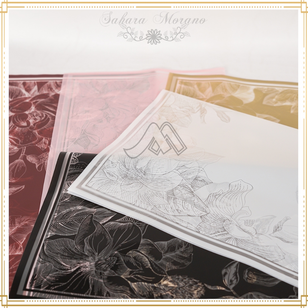 

D3v!! 20 Pcs Flower Wrapping Motif Bunga Cellophane Paper Untuk Bucket Bunga Waterproof