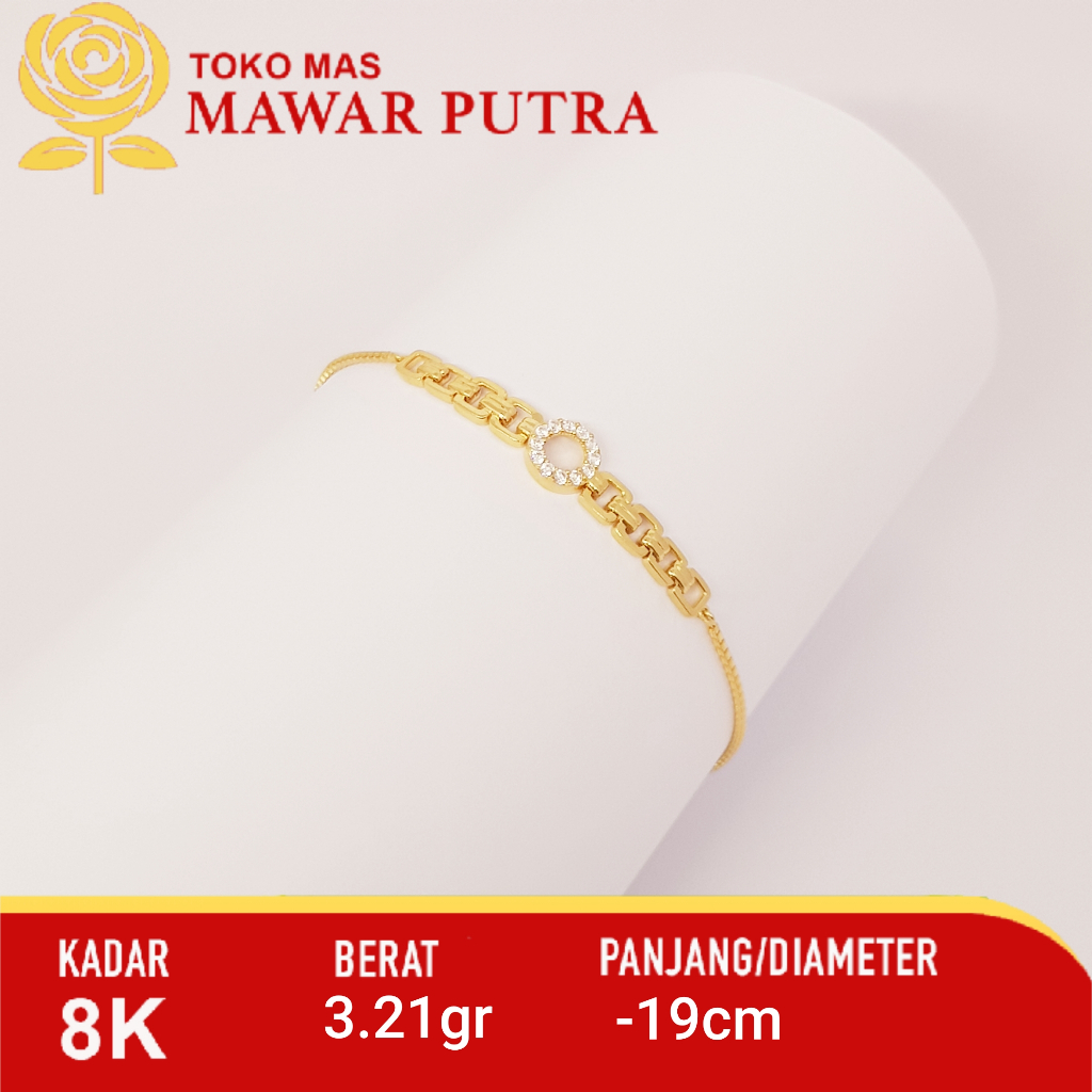 Gelang Lotus Gold Serut Kadar 8K