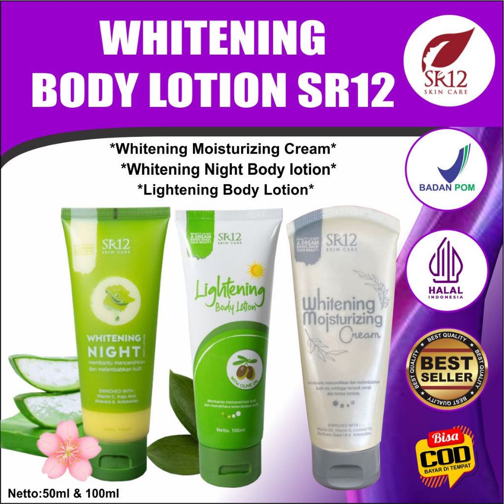 Whitening SR12| Body Lotion SR12 | Whitening Moisturizing Cream | Whitening Night Body Lotion & Ligh