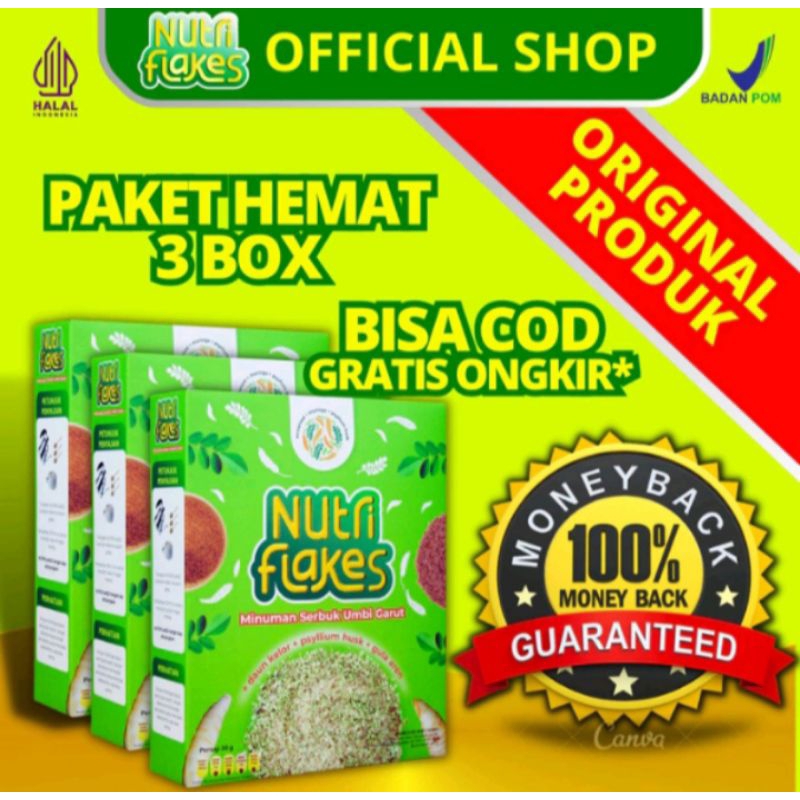 

3 BOX nutriflakes sereal umbi garut asam lambung original asli