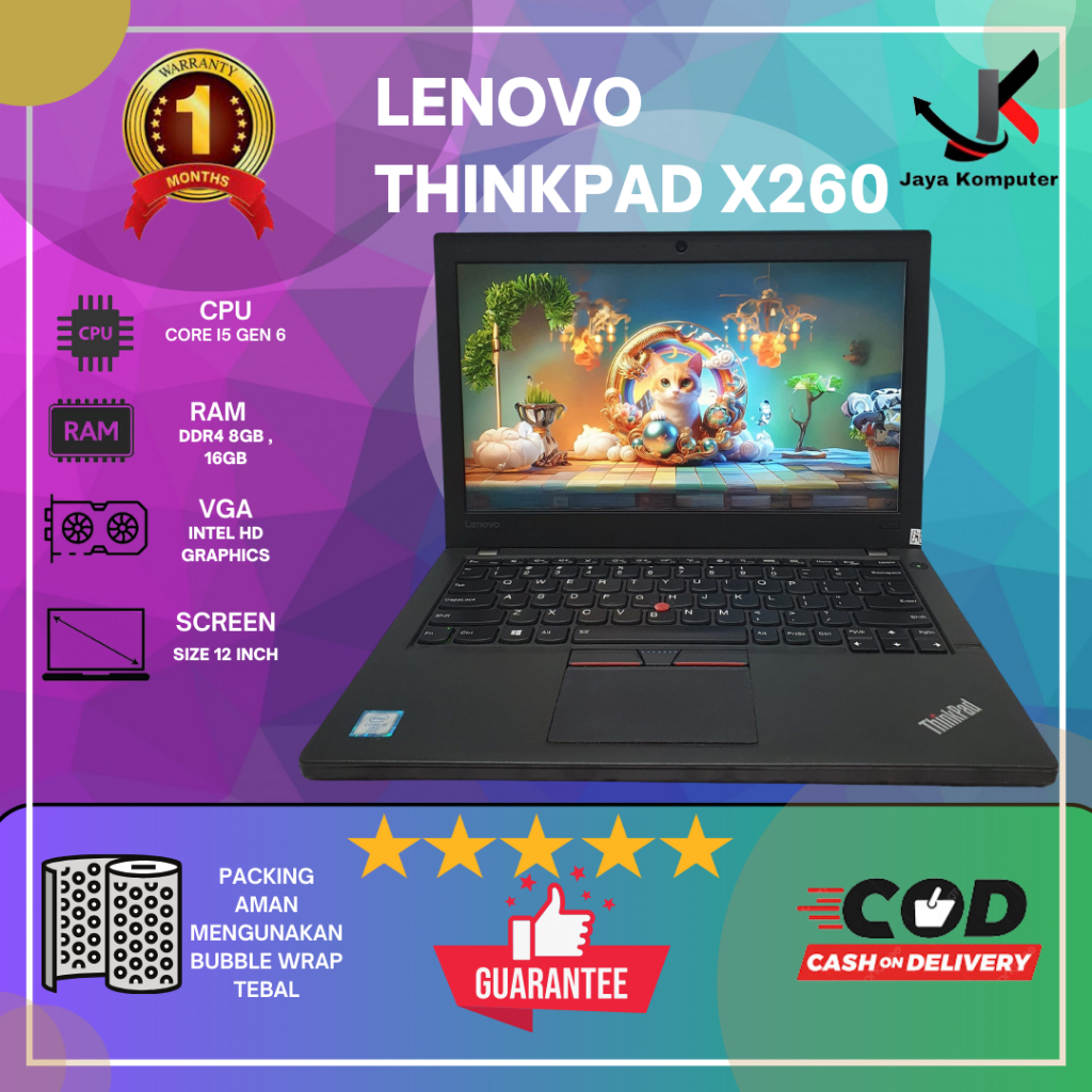 Lenovo Thinkpad X230 | X240 | X250 | X260 | X270 | X280 - Layar 12 Inch - Second Bagus Bergaransi