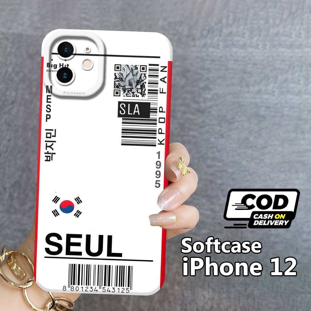 Softcase iPhone X,XR,XS,11,12,13,14,15 (Pro,Pro Max,Plus,Mini) New {PAR68} Fashion Tiket Pesawat Cas