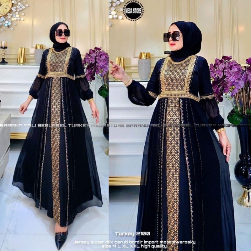 ABAYA HITAM DAN WARNA ORI MEGA STORE / READY HIJAU ARMY MOCCA NAVY HITAM TURKEY 2100 4120 4130 4140