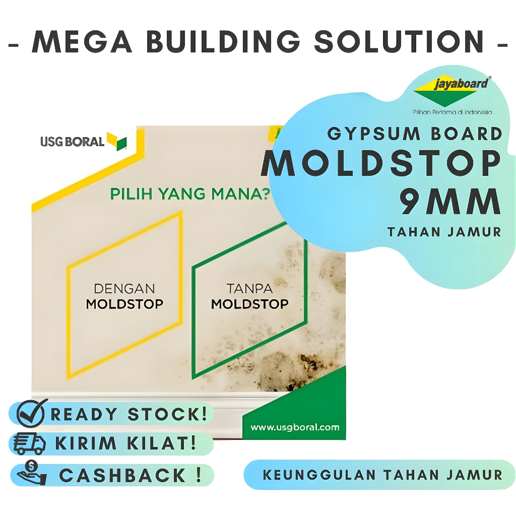 Papan Gipsum ANTI JAMUR Moldstop Jayaboard 9 mm - Gypsum Jayaboard