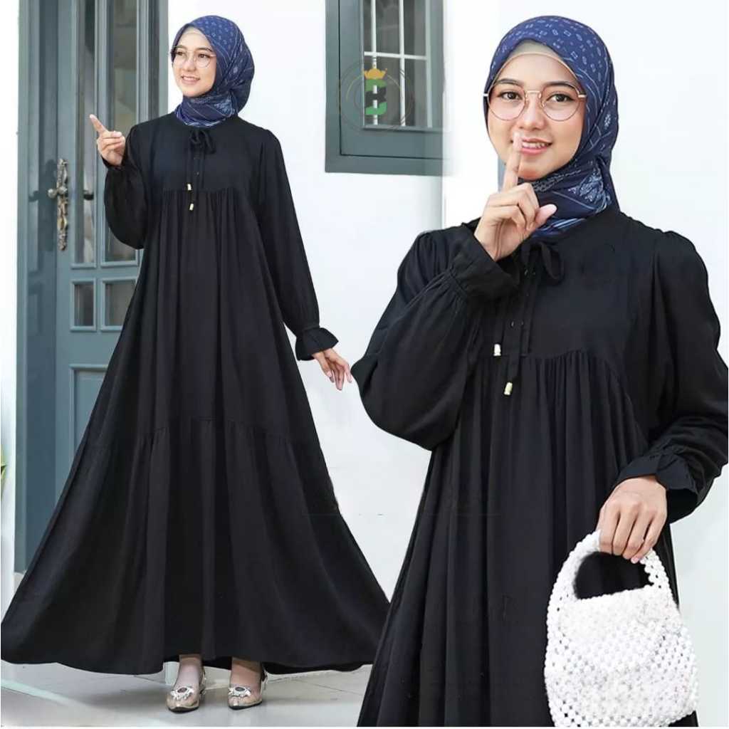 Baju gamis 2026 model terbaru gamis lebaran Ayumi dress gamis putih mewah elegan dan fashionable