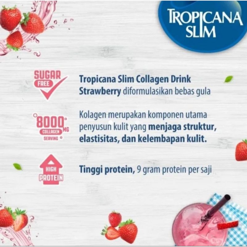 Tropicana Slim Collagen Drink Strawberry 200gr