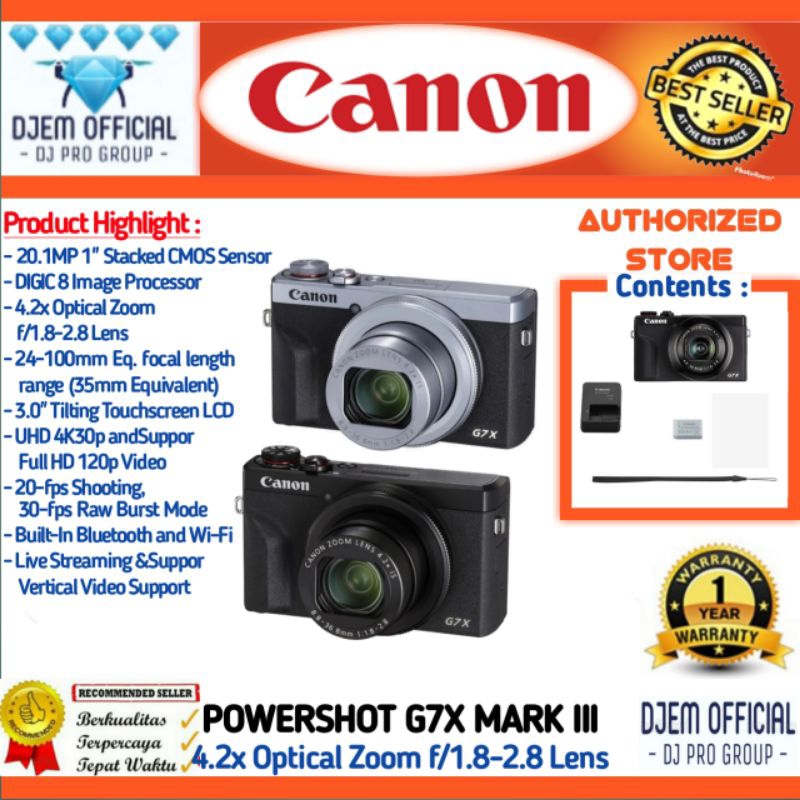 CANON Powershot G7x Mark iii Digital Camera Canon G7 X M3 Canon G7Xm3 G7x3 G7 X3 20.1MP 4.2x Optical