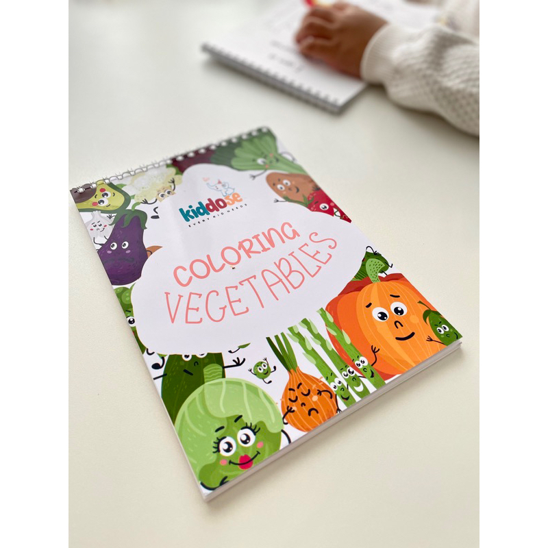 (PREMIUM) BUKU MEWARNAI ANAK SASYURAN COLORING BOOK VEGETABLES AKTIVITAS MONTESORI