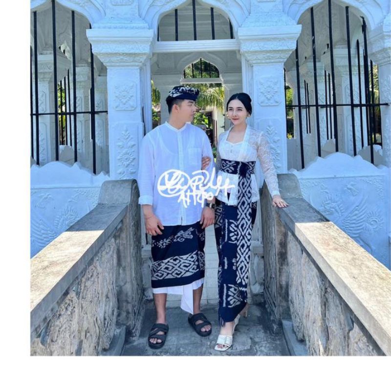set couple kamen slendang+saput udeng kain blangket bali etnik murah