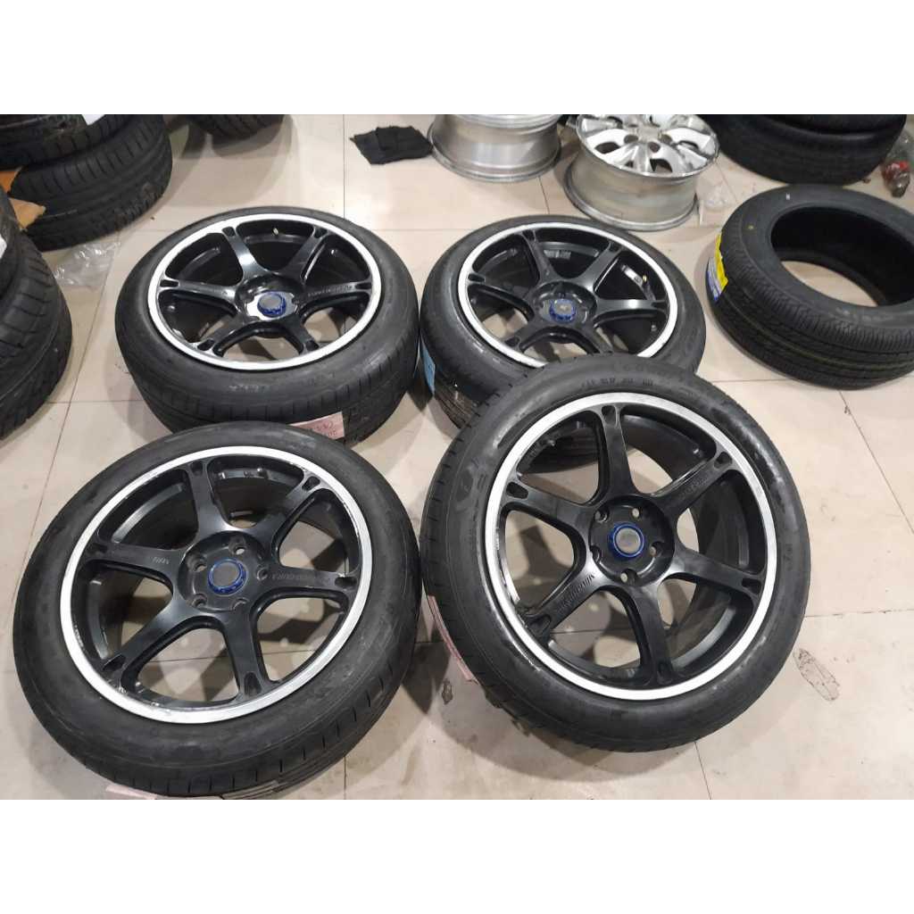 VELG MOBIL BEKAS R17 BUAT 5 TE37 DURA R17X7,5-8,5 5X114 ET42-35 BAN  GY 205 50 R17 2023