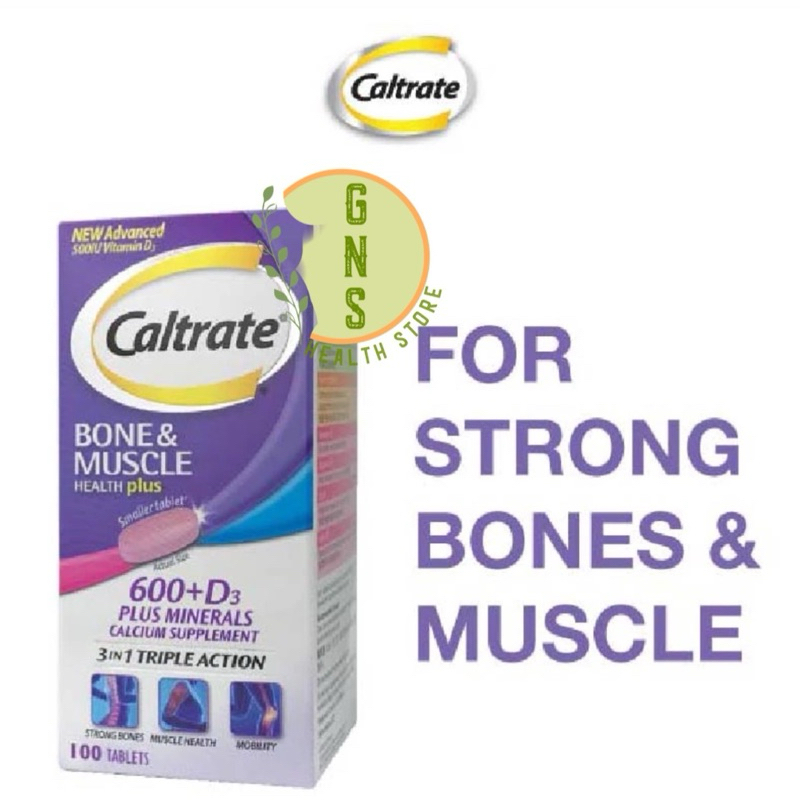 Caltrate Bone Muscle Health Plus 600+D3 Minerals 3 in 1 Triple Action