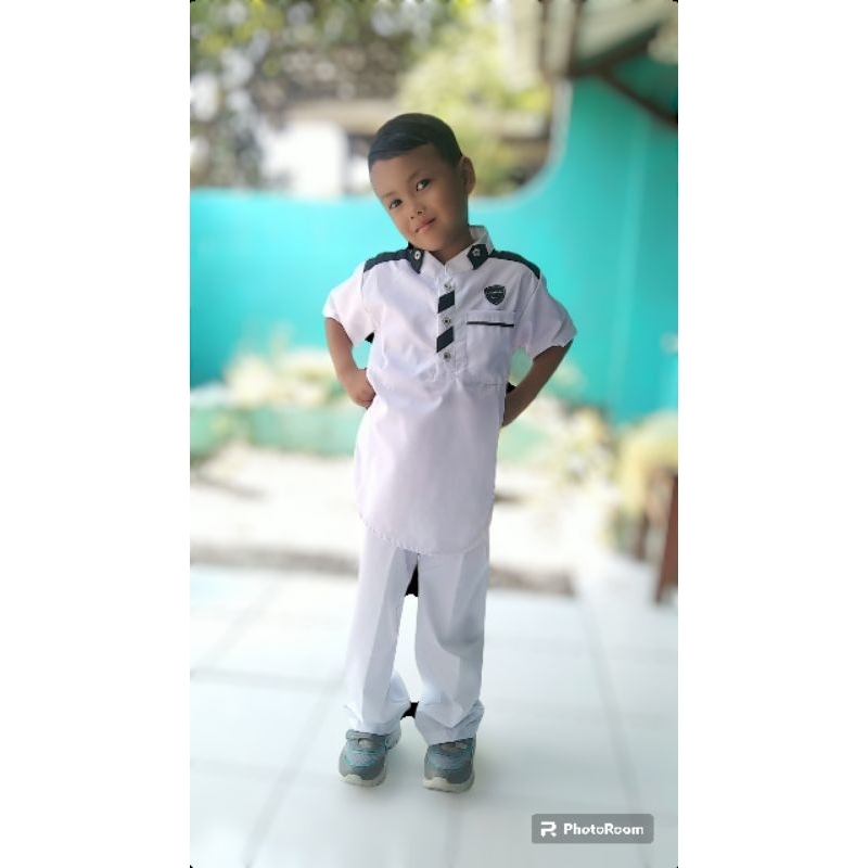 setelan koko putih / setelan Koko anak manasik bahan toyobo