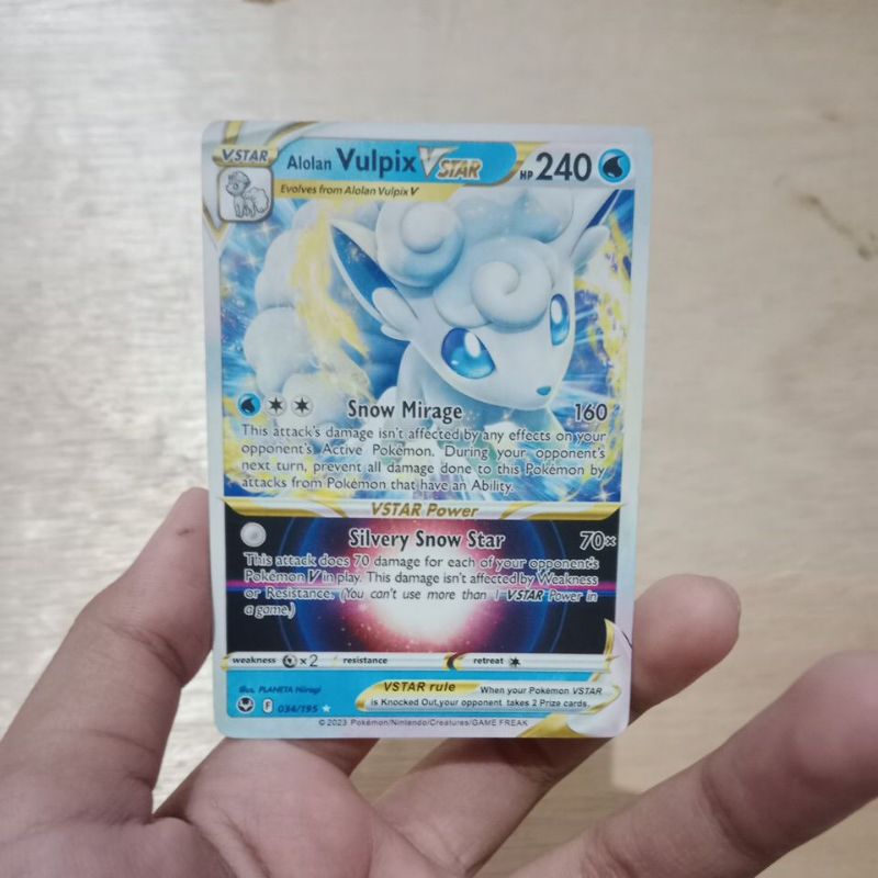kartu pokemon alolan vulpix Vstar