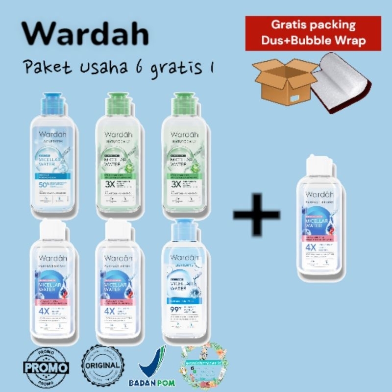 (PAKET USAHA 6 gratis 1) Wardah Perfect Bright / Acnederm / Oil Infused / Aloe Seaweed Micellar Water 100ml