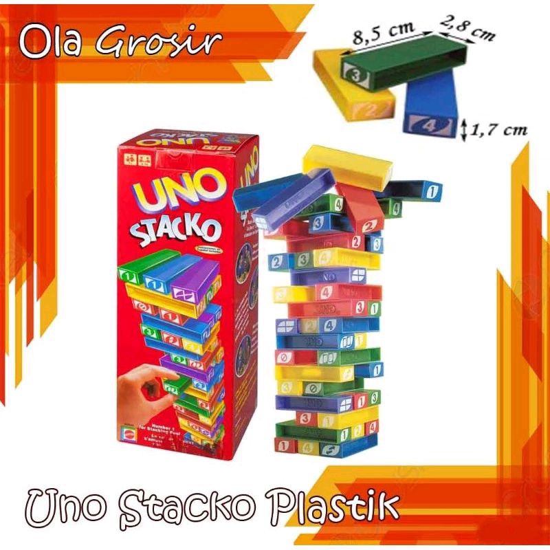 Balok susun mini pile game dorong permainan balok plastik building game