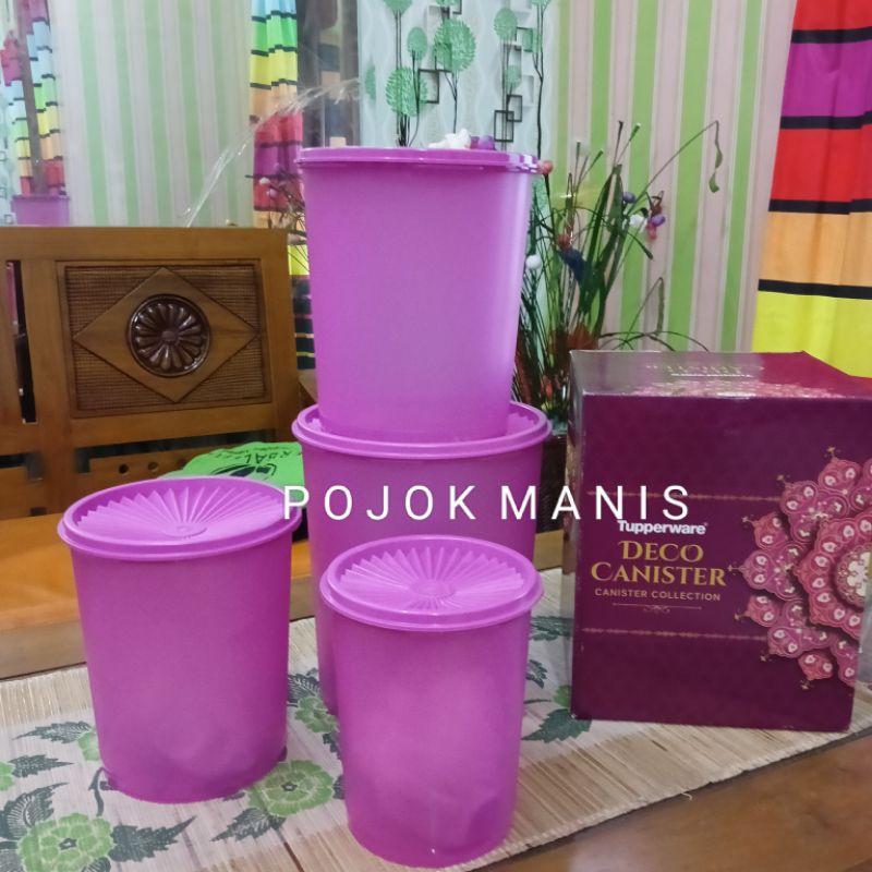 Promo toples snack deco canister ungu / Deco canister merah Tupperware eceran 1 pcs