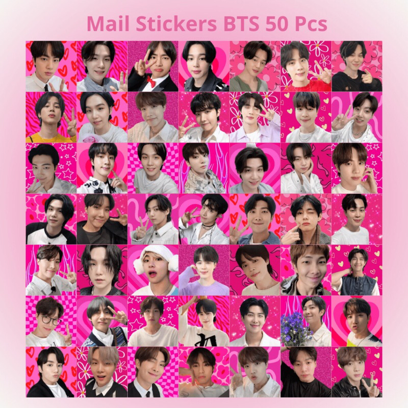 

50 PCS KPOP MAIL STICKER ALA SELLKOR FREEBIES KPOP HOT PINK SERIES