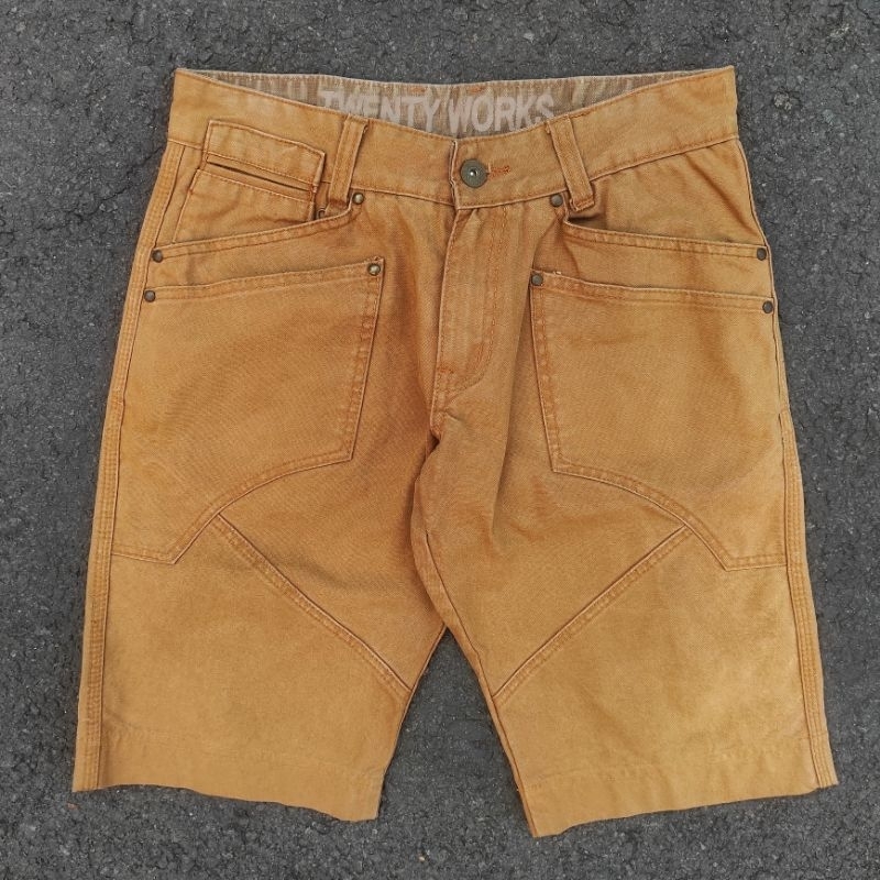 CELANA PENDEK Y2K SKENA CARPENTER DOUBLE KNEE CELL POCKET CELLPO DUCK CANVAS TWENTY WORKS MICHIGAN D