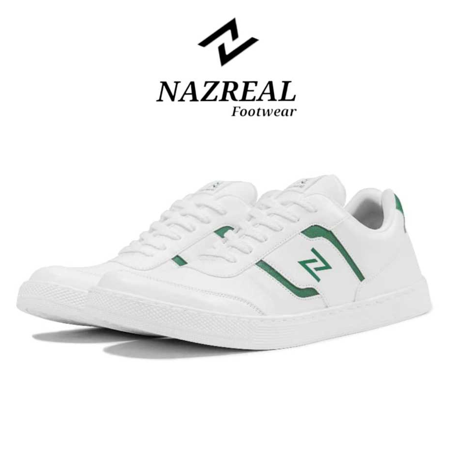 NAZ VANDER - Sepatu Sneakers Pria Kasual Sporty Putih Hijau Sepatu Kets Santai Pria 100% ORIGINAL