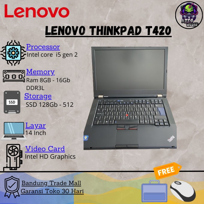 Laptop Lenovo Thinkpad T420 Core i5 RAM 8Gb SSD 128Gb (Second Mulus)