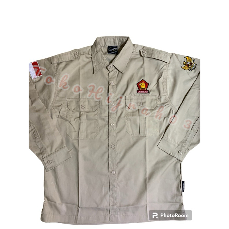 KEMEJA PDH LENGAN PANJANG GERINDRA SERAGAM GERINDRA  KEMEJA KERJA GERINDRA BAJU GERINDRA SERAGAM DRI