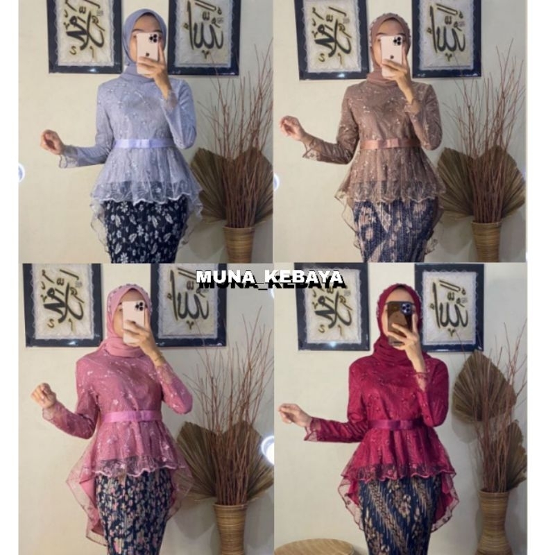 ATASAN SAJA KEBAYA PITA AURORA TILLE MODERN / BAJU KEBAYA WANITA MUSLIM BUAT WISUDA KONDANGAN KARTIN